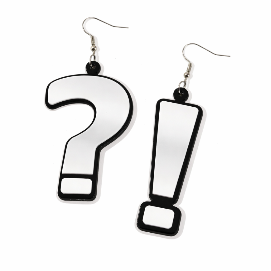 Question Mark Earrings UK – Statement Punk Drop Earrings (Festival & Rave Accessories)