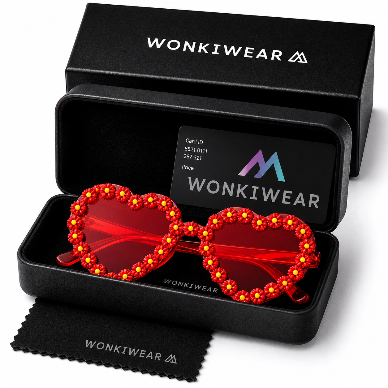 Heart Shaped Daisy Colour Therapy Glasses – Red