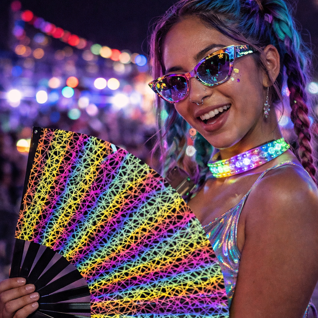 XL Festival Fan – Flash Reflective Entrapment Rave Fan