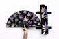 XL Festival Fan – Flash Reflective Iridescent Leaf Rave Fan