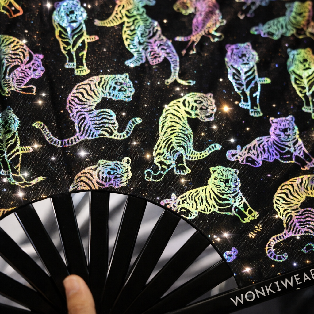 XL Flash Reflective Tigress Festival Fan