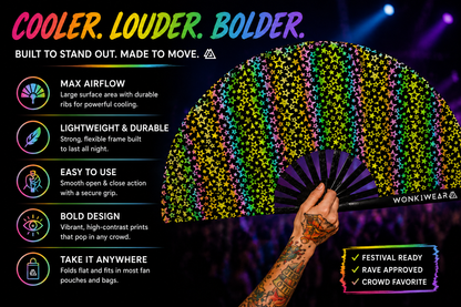 XL Flash Reflective Stars Festival Fan