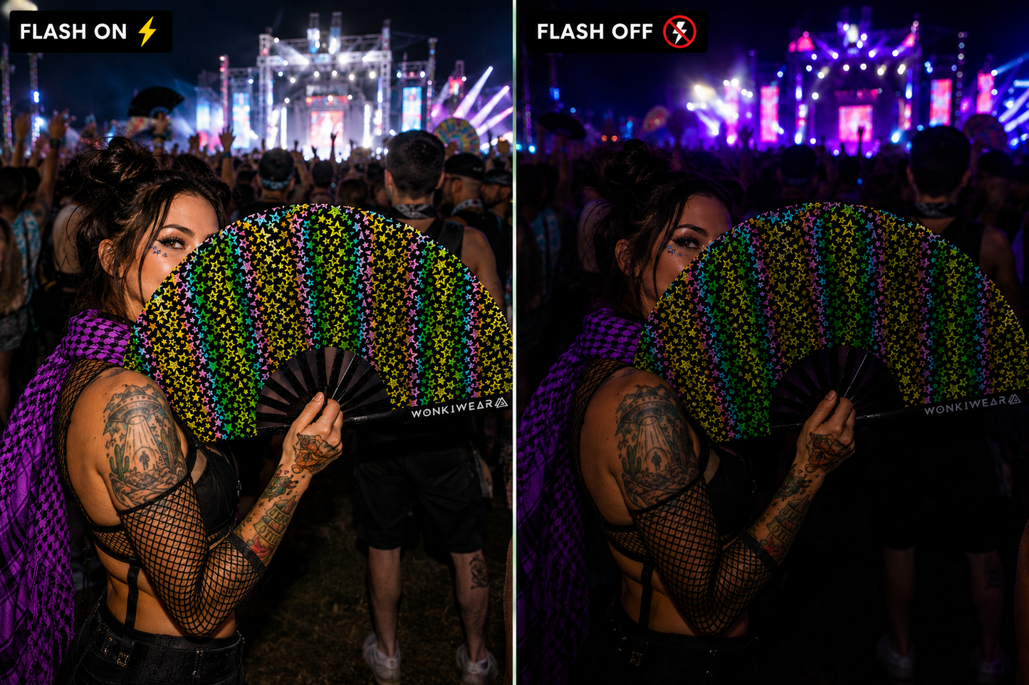 XL Flash Reflective Stars Festival Fan