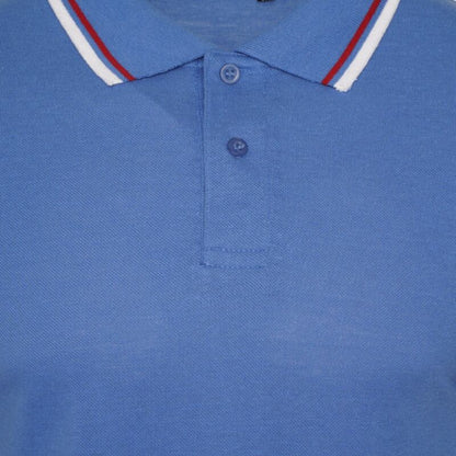 Mens Short Sleeve Plain Tipping Polo Shirt T Shirt Top Casual S-2XL Pique