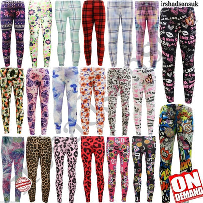 KIDS GIRLS NEW SEASON COMIC BOOK GRAFITTI FLORAL FASHION LEGGING SIZE 2-13YEARS
