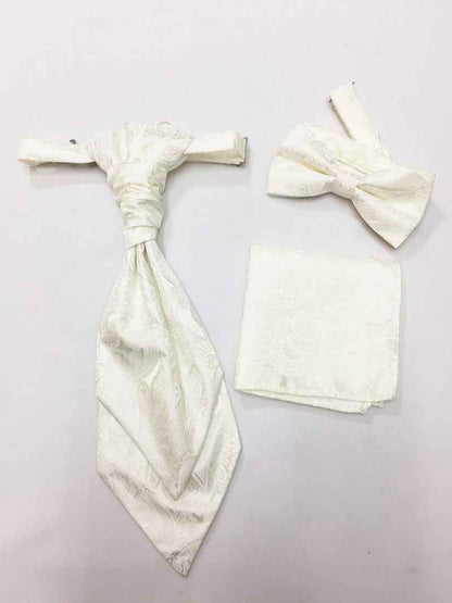 Cream Paisley Waistcoat & Cravat Set