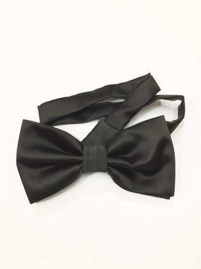 Plain Black Tie & Bow Tie Set