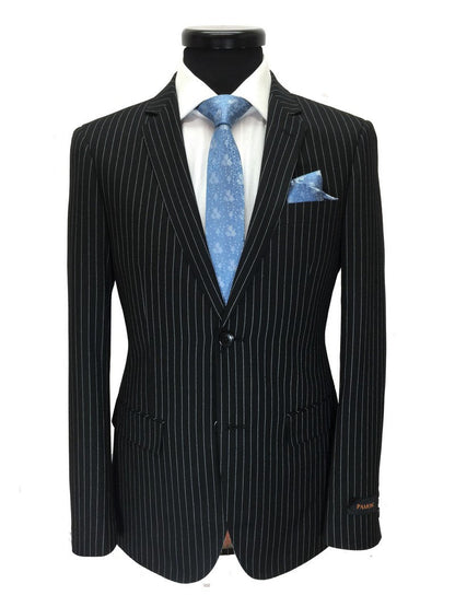 Black Pinstripe 2-button Suit