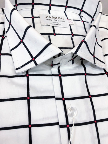 White Black Check Slim Fit Shirt
