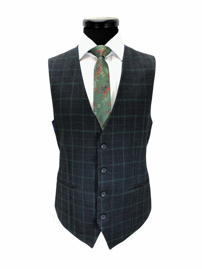 Grey & Green Check 2 Button 3-piece Suit