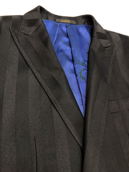 Black Bold Stripe 2-button 3-piece Suit