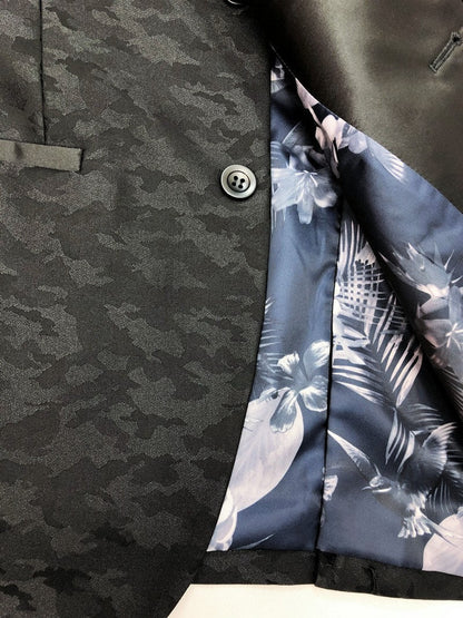 Black Jacquard Brocade Dinner Jacket