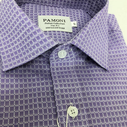 Lilac Twill Check Pure Cotton Shirt