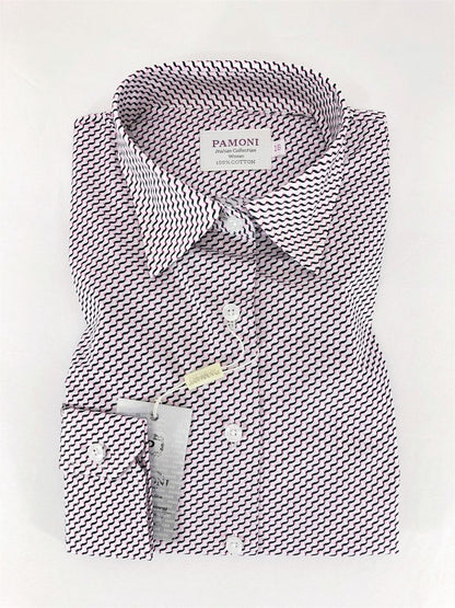 Black/Pink Chevron Embroidery Shirt