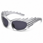 Silver Futuristic Spikey Ridged Sunglasses – Cyber Rave Statement Glasses