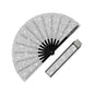 Silver Glitter Festival Fan with Matching Leg Holster | XL & Medium