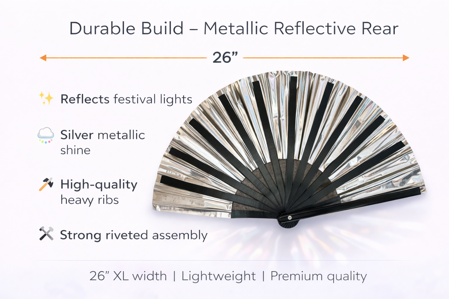 Pink Mirage Iridescent Festival Fan (Metallic XL Rave Fan UK)