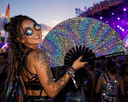 XL Flash Reflective Silver Web Festival Fan