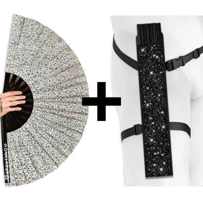 XL Flash Reflective Silver Web Festival Fan
