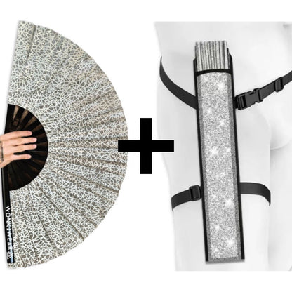 XL Flash Reflective Silver Web Festival Fan