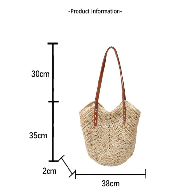 Straw Handbag Holiday Shoulder Bag Fashion Tote Bag
