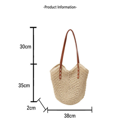 Straw Handbag Holiday Shoulder Bag Fashion Tote Bag