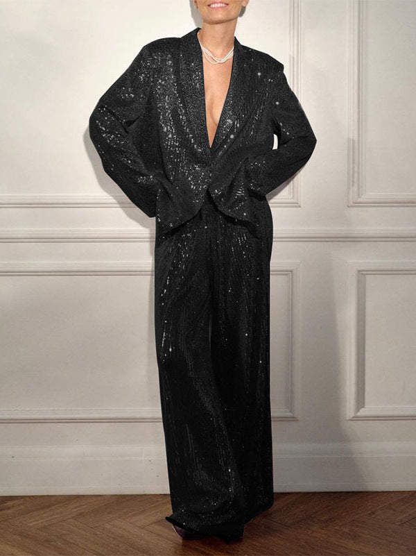 Elegant Sequin Top Pants