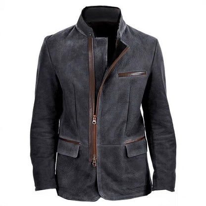 New Men's European And American Fashion Vintage Jacket Stitching Top