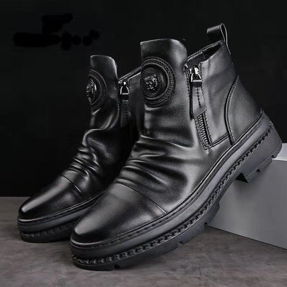 Men'S Korean-Style Zipper Casual Shoes