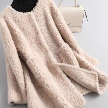 Particulate Sheep Sheared Fur Women'S Coat