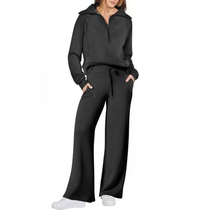 Sweat Wide Leg Pants Two-Piece Set