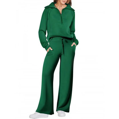Sweat Wide Leg Pants Two-Piece Set