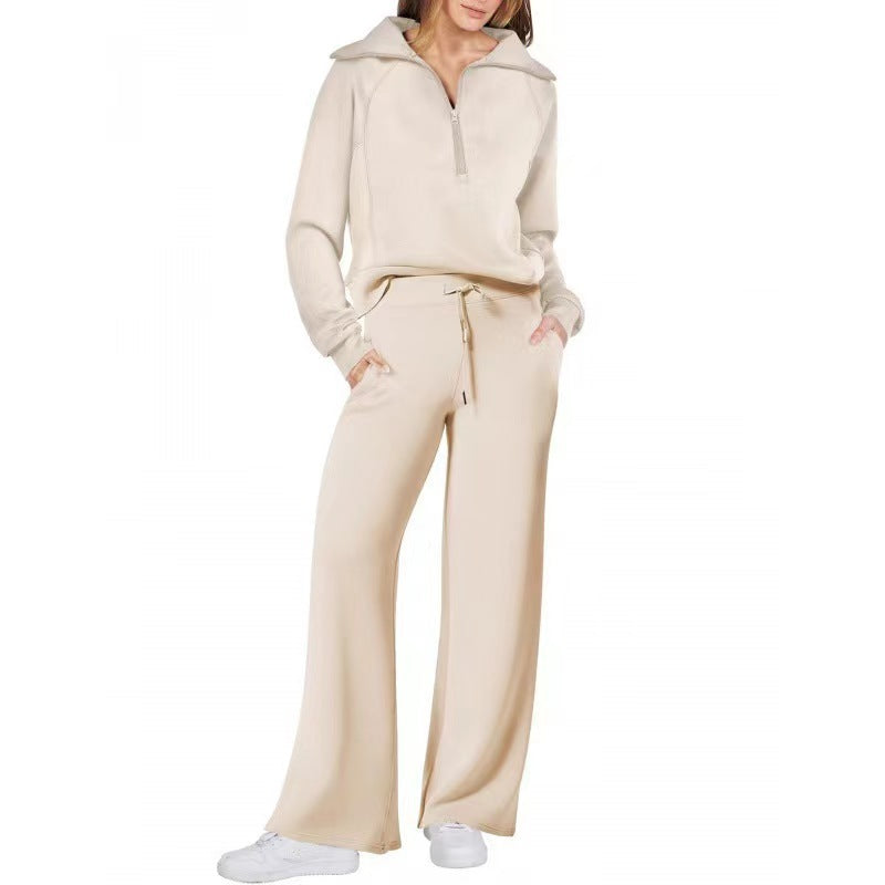 Sweat Wide Leg Pants Two-Piece Set