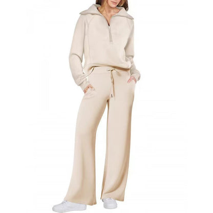 Sweat Wide Leg Pants Two-Piece Set