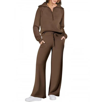 Sweat Wide Leg Pants Two-Piece Set