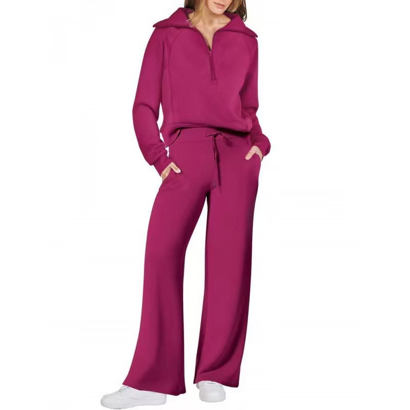 Sweat Wide Leg Pants Two-Piece Set