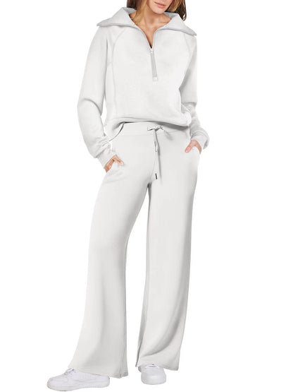Sweat Wide Leg Pants Two-Piece Set
