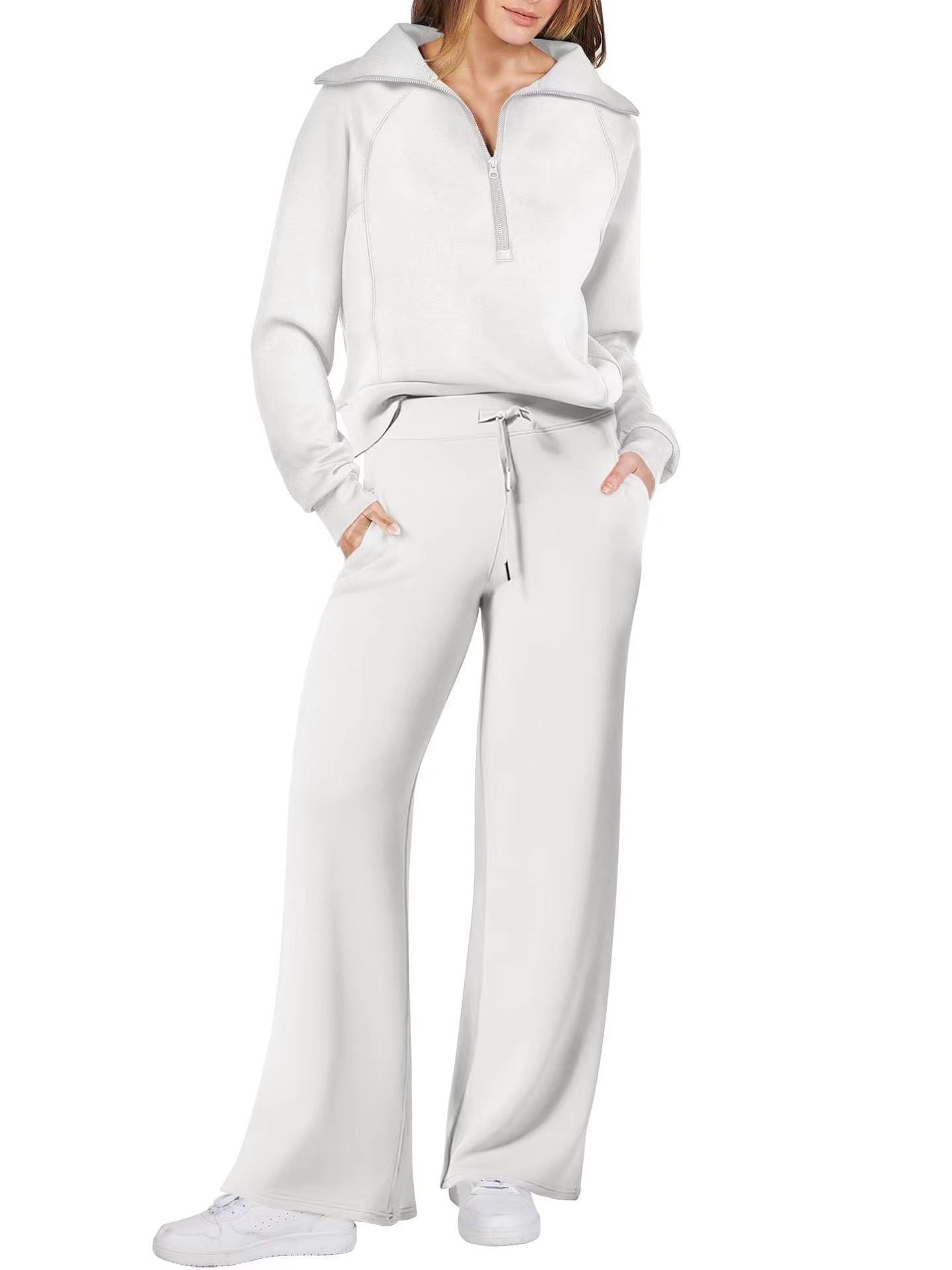 Sweat Wide Leg Pants Two-Piece Set