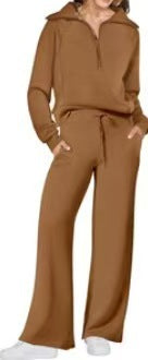 Sweat Wide Leg Pants Two-Piece Set
