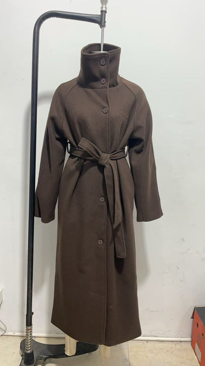 Lace-Up Collar Coat