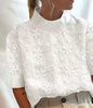 Embroidered lapel short-sleeved shirt