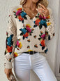 Printed Sweater V-Neck Pullover