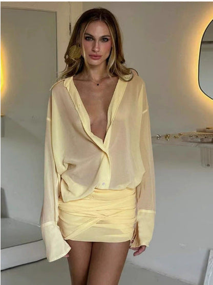 dress shirt skirt