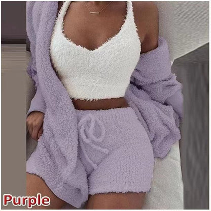 Plush Home Clothes Casual 3-Piece Set