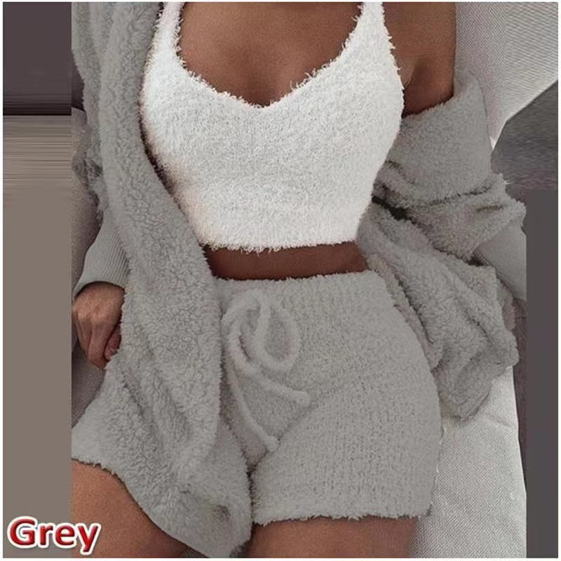 Plush Home Clothes Casual 3-Piece Set