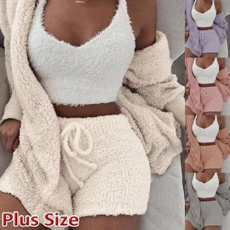 Plush Home Clothes Casual 3-Piece Set