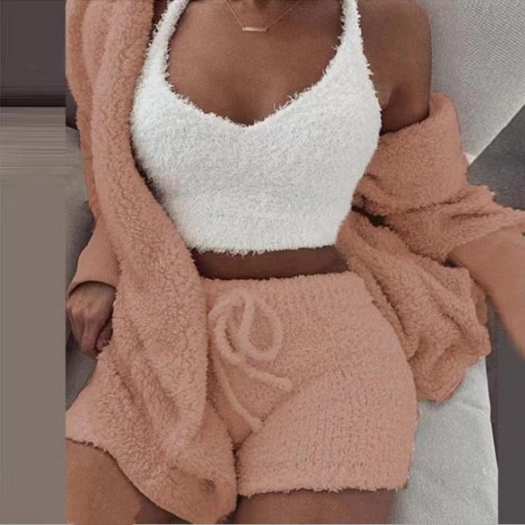 Plush Home Clothes Casual 3-Piece Set