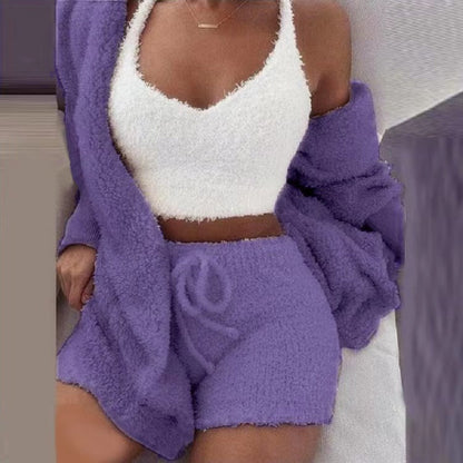 Plush Home Clothes Casual 3-Piece Set
