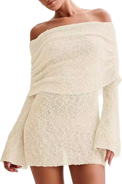 Knitted off-shoulder dress