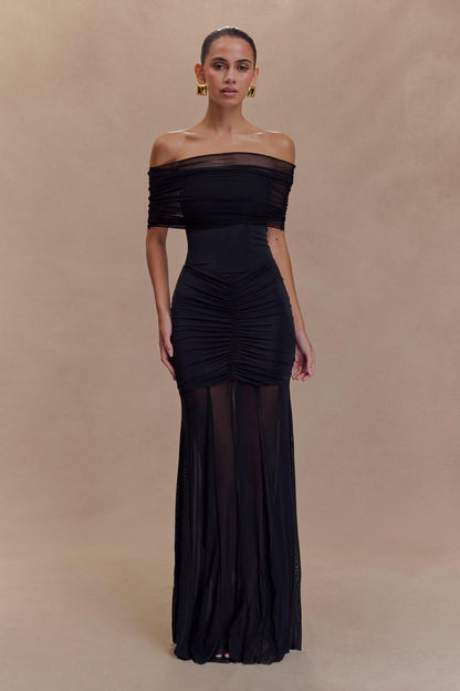 Mesh-Stitch French Dress